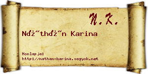 Náthán Karina névjegykártya